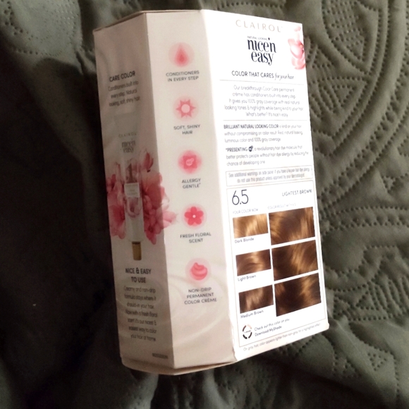 Unopened Clairol's Nice 'n Easy 6.5 Lightest Brown 🤎 Permanent Color - Picture 5 of 7